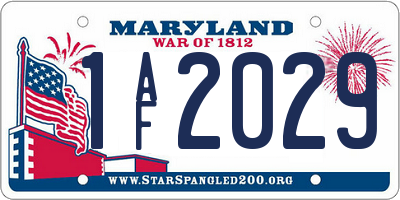 MD license plate 1AF2029