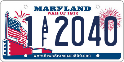 MD license plate 1AF2040