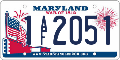 MD license plate 1AF2051