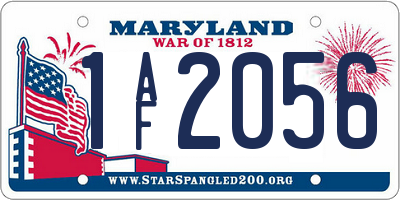 MD license plate 1AF2056