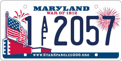 MD license plate 1AF2057