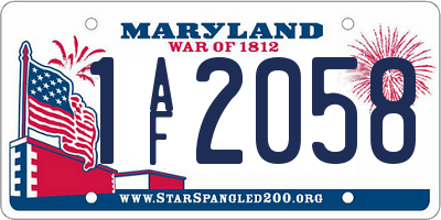 MD license plate 1AF2058