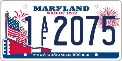 MD license plate 1AF2075