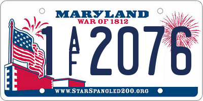MD license plate 1AF2076