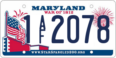 MD license plate 1AF2078