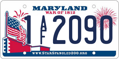 MD license plate 1AF2090