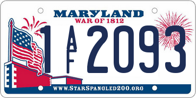 MD license plate 1AF2093