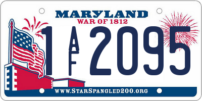 MD license plate 1AF2095