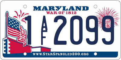 MD license plate 1AF2099