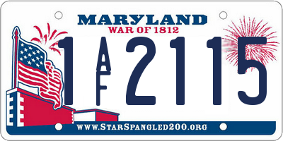 MD license plate 1AF2115