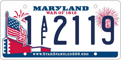 MD license plate 1AF2119