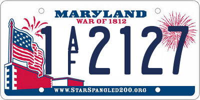 MD license plate 1AF2127