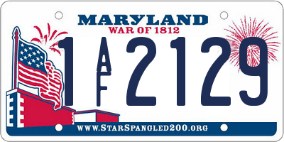 MD license plate 1AF2129
