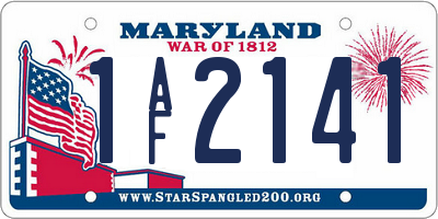MD license plate 1AF2141