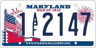 MD license plate 1AF2147