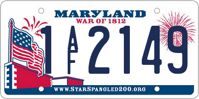 MD license plate 1AF2149