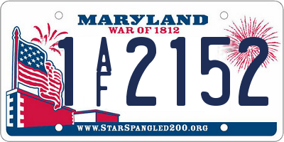 MD license plate 1AF2152