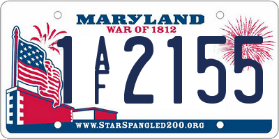 MD license plate 1AF2155