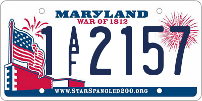 MD license plate 1AF2157