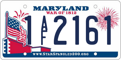 MD license plate 1AF2161