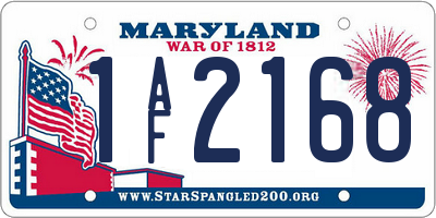MD license plate 1AF2168