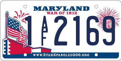 MD license plate 1AF2169