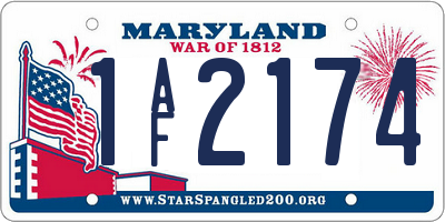 MD license plate 1AF2174