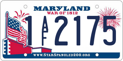 MD license plate 1AF2175