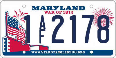 MD license plate 1AF2178