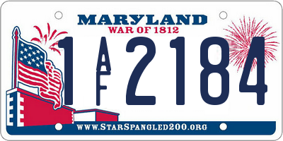 MD license plate 1AF2184
