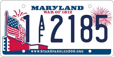 MD license plate 1AF2185