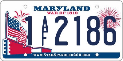 MD license plate 1AF2186