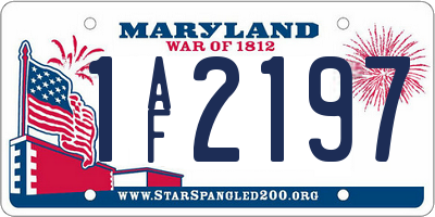MD license plate 1AF2197