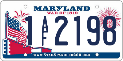 MD license plate 1AF2198