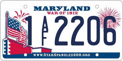 MD license plate 1AF2206
