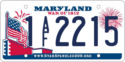 MD license plate 1AF2215