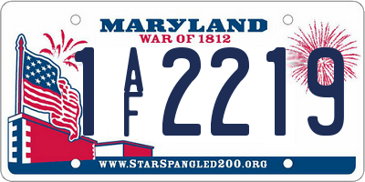MD license plate 1AF2219