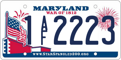 MD license plate 1AF2223