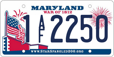 MD license plate 1AF2250