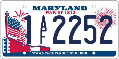 MD license plate 1AF2252