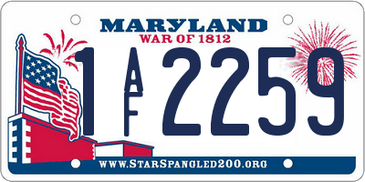 MD license plate 1AF2259