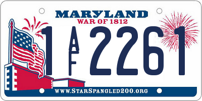 MD license plate 1AF2261
