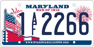 MD license plate 1AF2266