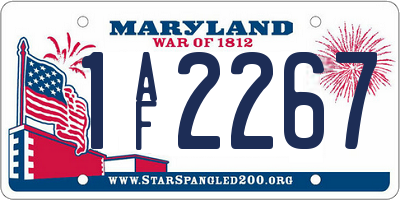 MD license plate 1AF2267