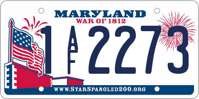 MD license plate 1AF2273