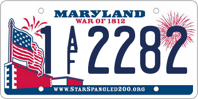 MD license plate 1AF2282