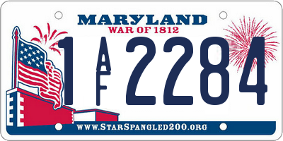 MD license plate 1AF2284