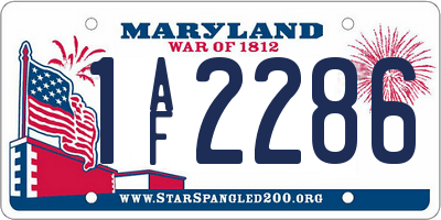 MD license plate 1AF2286