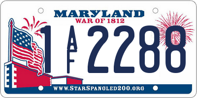 MD license plate 1AF2288