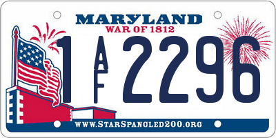 MD license plate 1AF2296